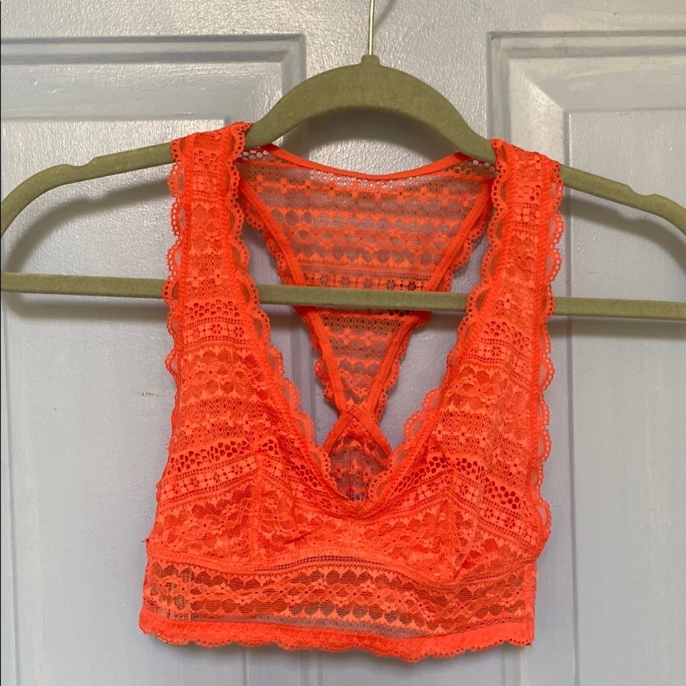 Coral Victoria’s Secret Lined Lace Bralette